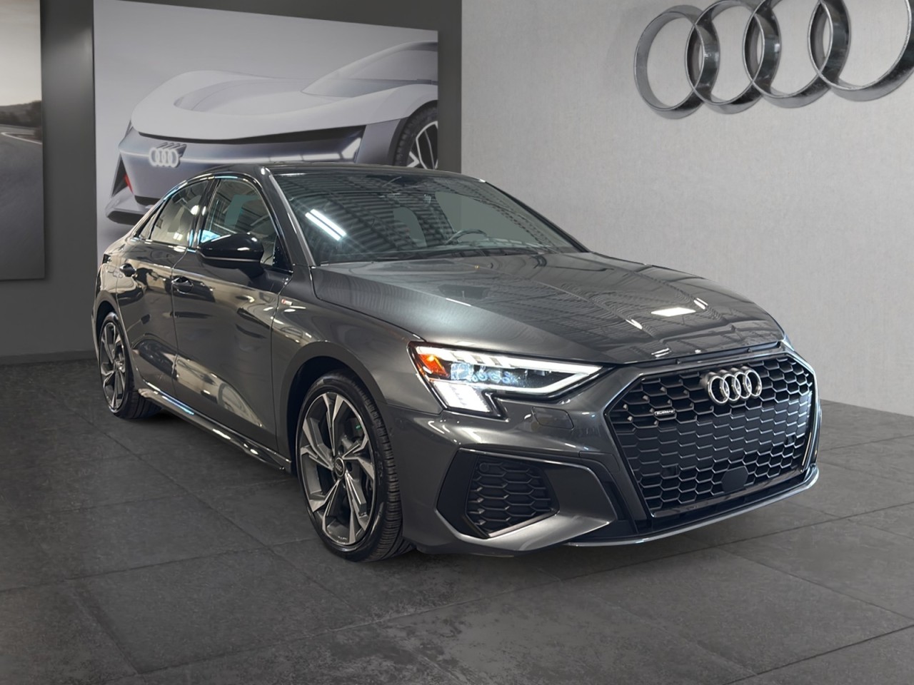 2022 Audi A3 Technik Gray Sedan Front View